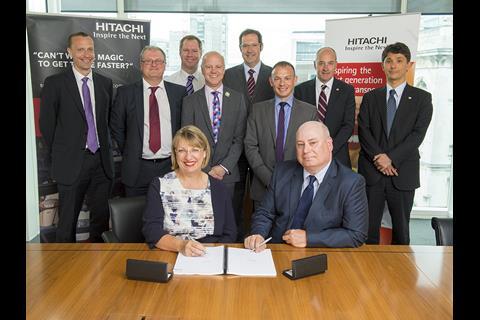 The contract was signed by Karen Boswell, Managing Director of Hitachi Rail Europe, and Gary Porter, Project Director at Network Rail Infrastructure Projects.